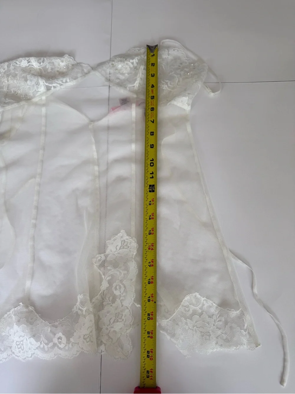 Victoria’s Secret White Lace Trim Chemise Slip Nightgown Size M Lace Lingerie - Picture 9 of 9